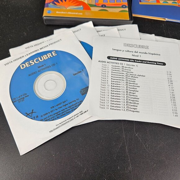 Descubre Nivel 1 Spanish CD DVD Lot 14 Teacher Ed Home School Curriculum Elem HS - Picture 3 of 8